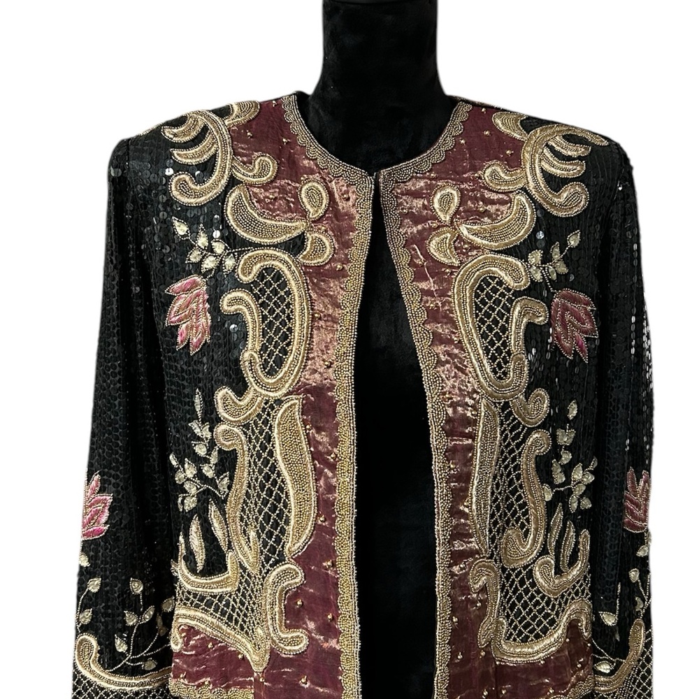 Vintage Judith Ann Silk Sequin Jacket